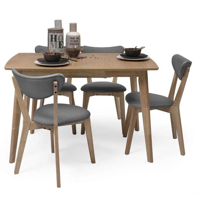 Oferta conjunto de mesa extensible con cajón y sillas de cocina