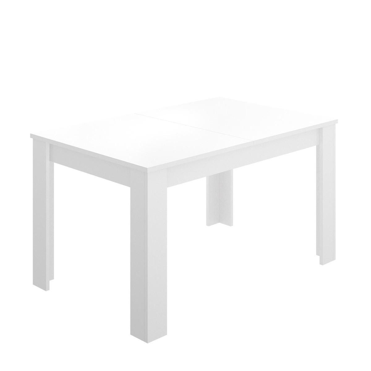 Mesa de comedor extensible BASS tablero de partículas melaminizado color  blanco nordic/ madera naturale 140,4/200,4x90x76,1 cm - Kiona Decoración
