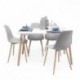 Conjunto de comedor CAIRO TOWER WHITE mesa tower 120x80 cm y 4 sillas blancas