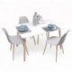 Conjunto de comedor CAIRO TOWER WHITE mesa tower 120x80 cm y 4 sillas blancas