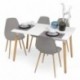 Conjunto de comedor CAIRO TOWER NORDIC mesa Tower 120x80 cm y 4 sillas Nordic