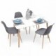 Conjunto de comedor CAIRO TOWER NORDIC mesa Tower 120x80 cm y 4 sillas Nordic