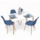 Conjunto de comedor CAIRO TOWER NORDIC mesa Tower 120x80 cm y 4 sillas Nordic