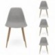Conjunto de comedor TOWER CAIRO NORDIC mesa redonda lacada en blanco de 100 cm y 4 sillas CAIRO