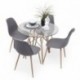 Conjunto de comedor TOWER CAIRO NORDIC mesa redonda de cristal de 100 cm y 4 sillas CAIRO NORDIC